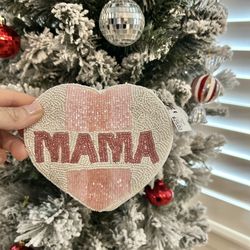 NEW MAMA Beaded Coin/makeup Bag 5x5 Inches