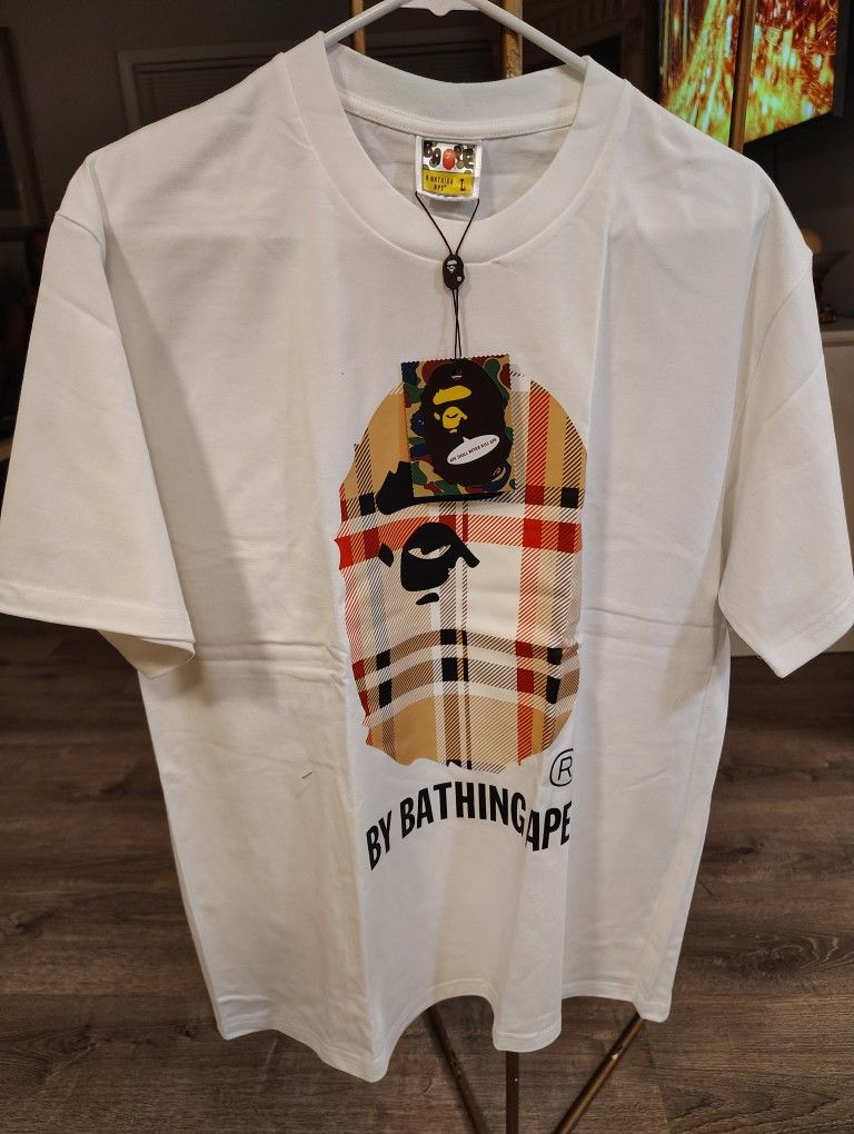 Burberry bathing ape shirt white 