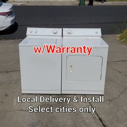Clean Good Working Whirlpool Washer & Electric 220v Dryer Local Delivery With Warranty 