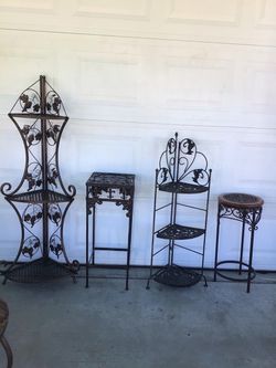 Decorative Wrought Iron Plant Stands Set of 4