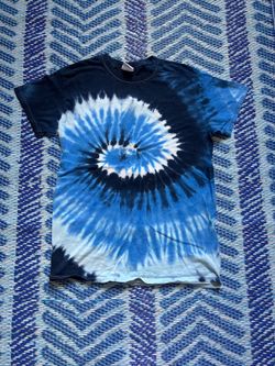 Blue and white tie-dye cotton t-shirt in a S #tiedye