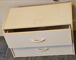 White 2 drawer cabinet.