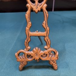 Vintage Table Top Brass Picture Display Easel 