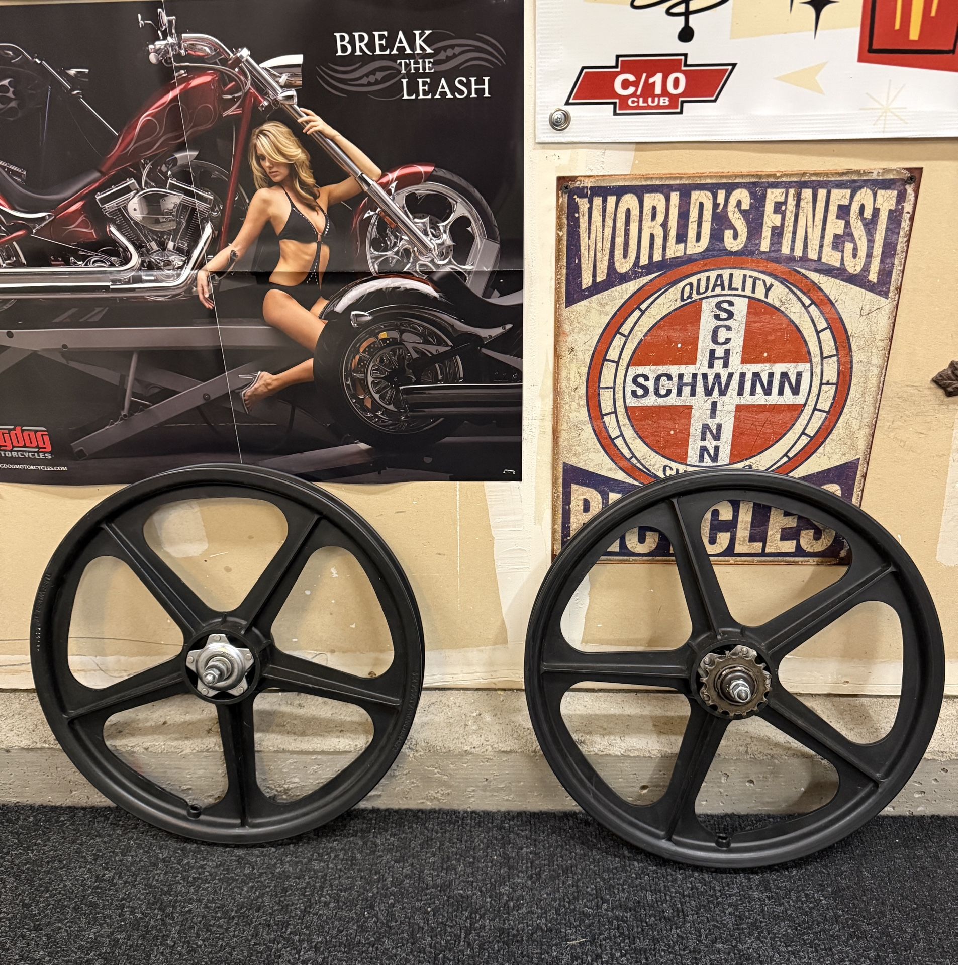 Vintage BMX Skyway Tuff Wheel II Flange Front Rear 20” Mag Freewheel - Used