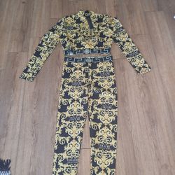 Versace Jean Couture Long Sleeve Shirt And Leggings 