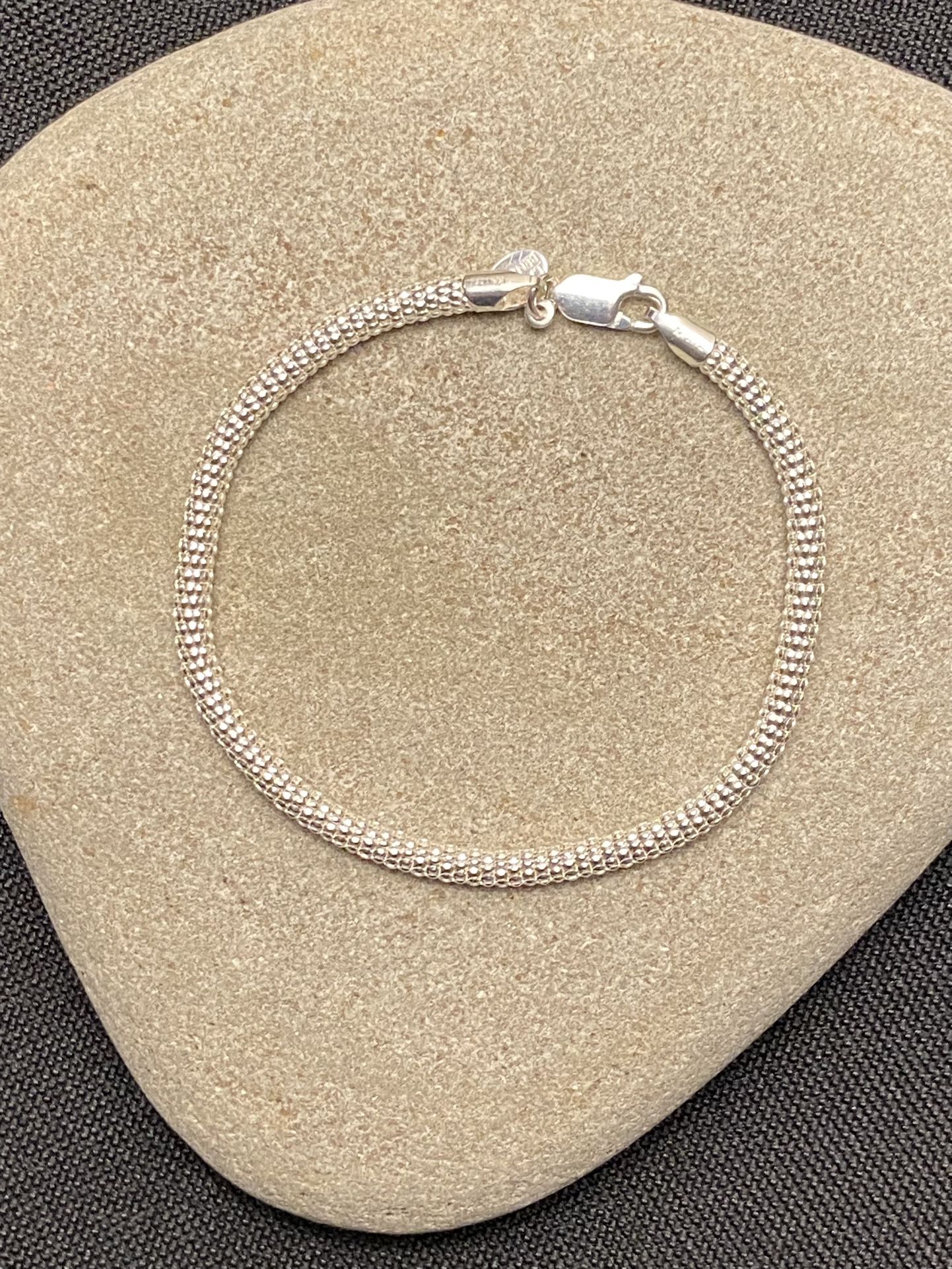 .925 STERLING micro POPCORN BLING bracelet