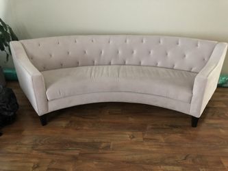 ZGallerie Sofa , cream, tuft velvet ... in new like condition... gorgeous!