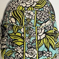 VERA BRADLEY BACKPACK ISLAND BLOOMS BAG FLOWERS LEAVES