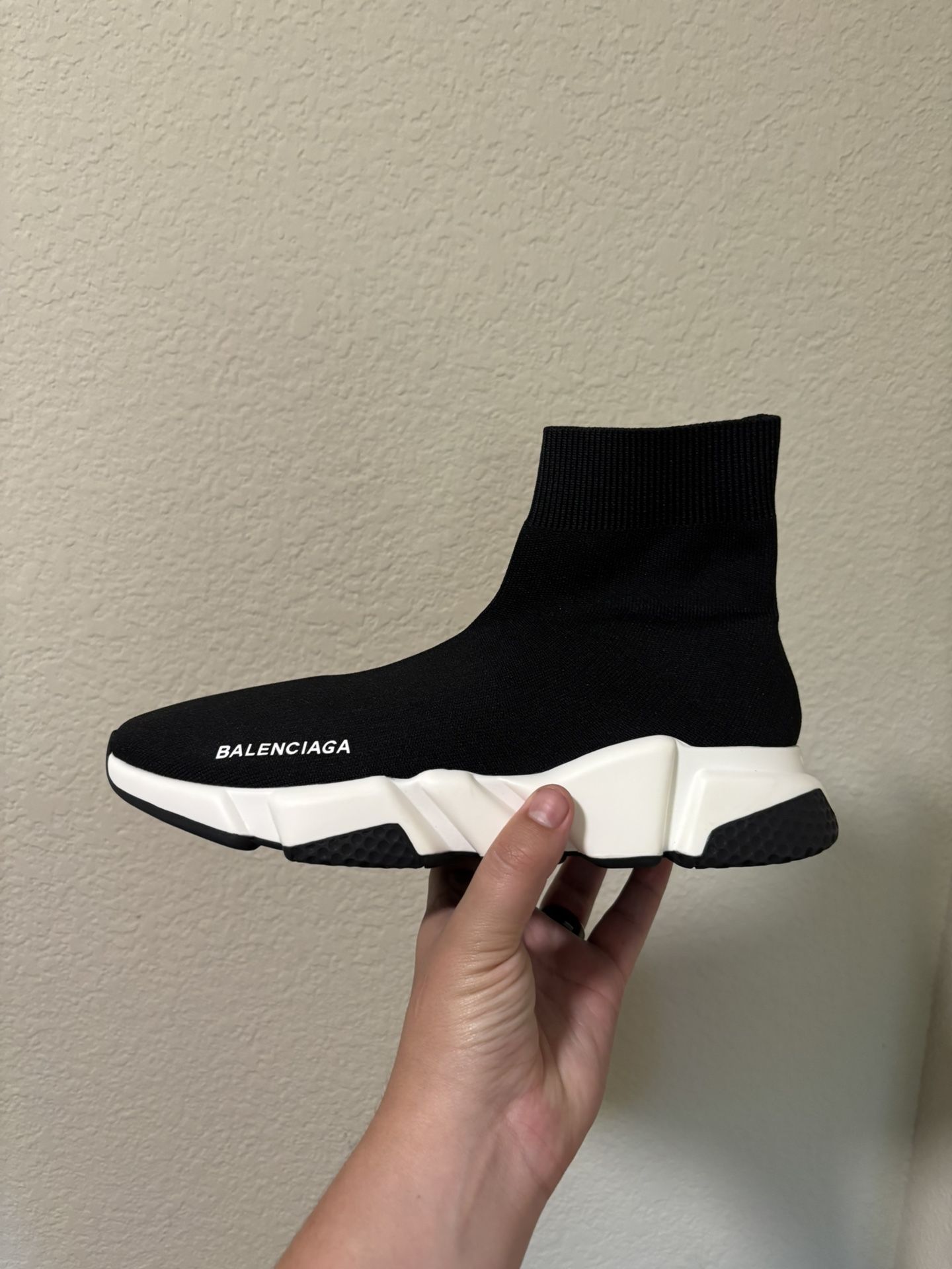 Balenciaga Black And White Runners