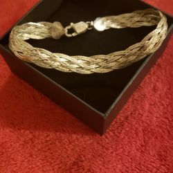 Vintage Sterling Silver Woven Bracelet
