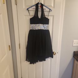 Black And Silver Semi Formal Dress