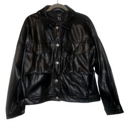 Forever 21 faux black leather jacket