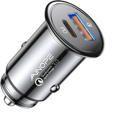 48W USB C Car Charger Mini AINOPE Fast charge PD3.0 and QC 3.0