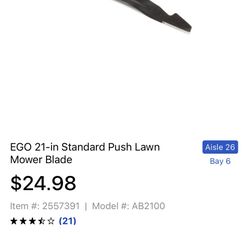 EGO Power+ AB2100 21-Inch Lawn Mower Blade for EGO 56V 21-Inch Lawn Mower Models