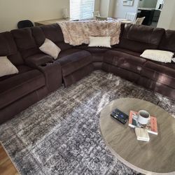 Large Sectional Couch with Electric Recliners 