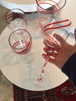 Beautiful Red Wine Glasses with Matching Vase