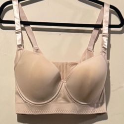 To Soft (W) Womens Plus Size Full Back Coverage Bra 42F Beige Corset Posture NWT