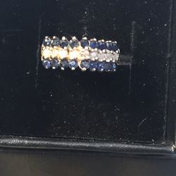 Sapphire & Diamond Ring 14K 
