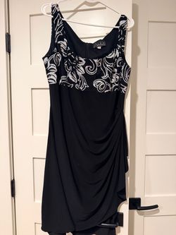 Alex Evenings Black Sequin Cocktail Dress