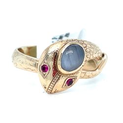 14Kt Yellow Gold Snake Moonstone Ring 7.70g Size 9.5 179533/12