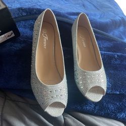 Forever Aurora Borealis Open Toe Wedges