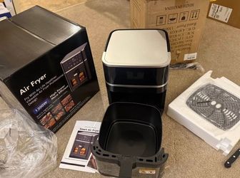 Dailygol 5.2QT Air Fryer,8-in-1 Multi-Function Kitchen Appliance,400 ℉ Max,Visible Window and Digital Screen,80% Oil-Less,Black  New sealed package  P