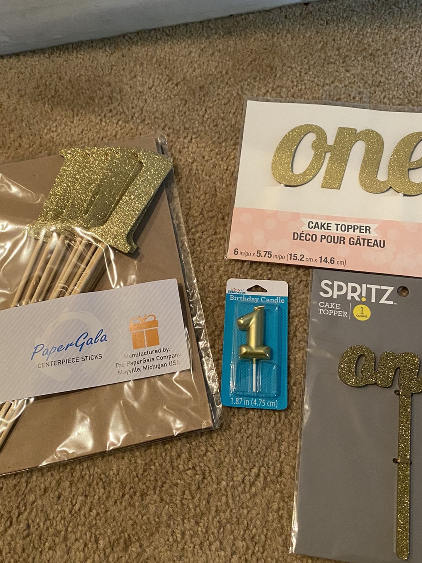 First Birthday ONE Cake Toppers And Centerpieces