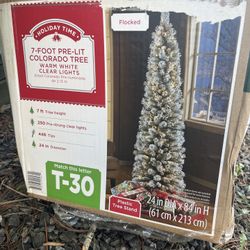 7’ pre-lit artificial Christmas tree 