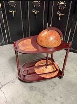 Brand New Globe Bar Cart With Wheels