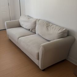 Modern 85 Inch Beige Fabric Couch