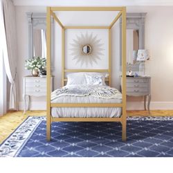 Gold Canopy Twin Size Bed