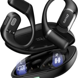 Open Ear Headphones,Over Ear Earbuds with Ergonomic Earhook,Bluetooth Headphones 5.4 with Smart Digital Display,40H Playtime,IPX6 Waterproof,Touch Con