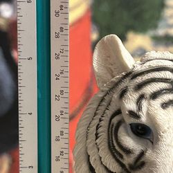 White Tiger Face Figurine Polystone Sculpture 5"