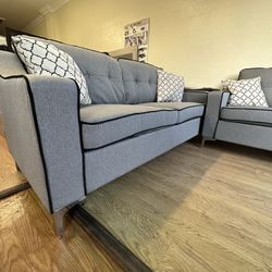 2 Pcs Sofa Set Loveseat And Sofa