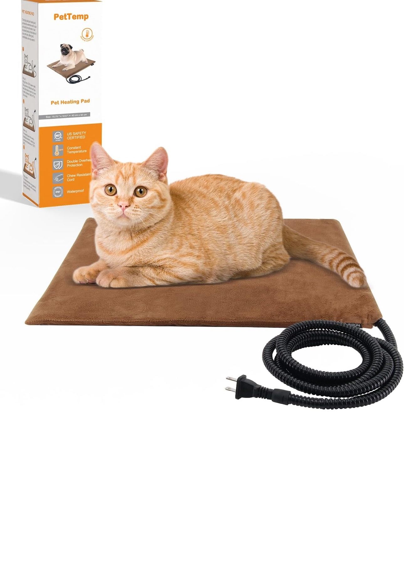 Pet Heating Pad, Electric Heated Pad for Dog Cat, Warm Mat Waterproof Dogs Cats Beds with Constant Temperature,Chew Resistant Cord, Comfortable Heater