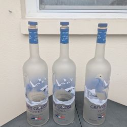 3 Empty  Grey Goose  Bottles For Craftingb