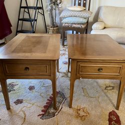 Lane End Tables / Night Stands Burl Wood Inlay