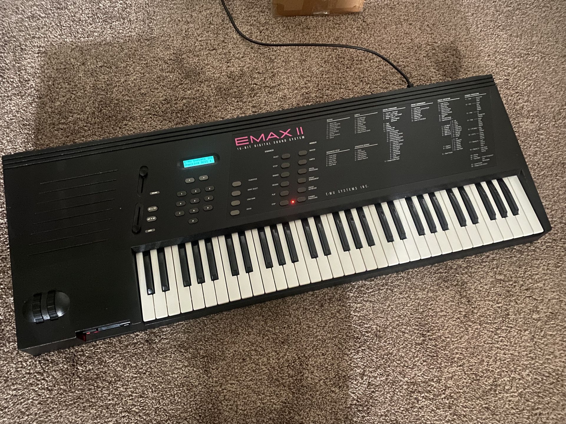 80’s Synth E-Mu Emax II Keyboard Piano 16-Bit Digital Sampler