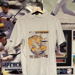 Vintage 2000’s LSU Football Bengals Bells T-Shirt Men’s Size L White  