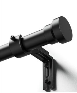 YaFex Curtain Rods 32-144 Inch, Heavy Duty 1 Inch Adjustable Curtain Rod for Windows, Black Extra Long Window Treatment Rods, Modern Design, Easy Inst
