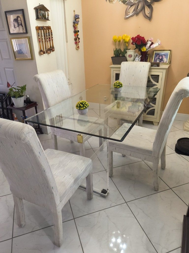 Dining Room Glass Table With 4 Chairs