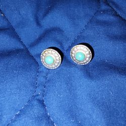 Silver Earrings With Turquoise 