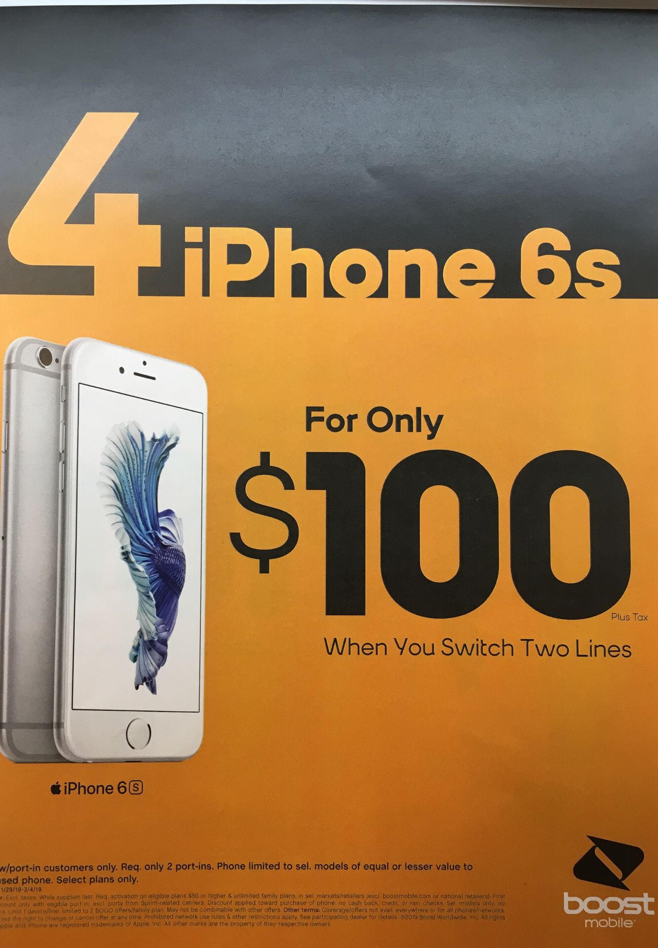 4 lines for 100 & 4 free phones