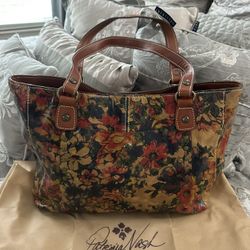 Patricia Nash Hobo Large FINE LEATHER & Suede Purse 17”L x 12” H x 3”W W/ Dust Bag (OPEN TO TRADES)