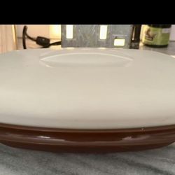 Vintage Tupperware brown & tan Microwave Steamer