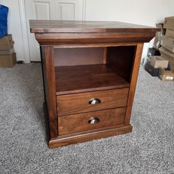 Nightstand / End Side Table, With Concealed Compartment