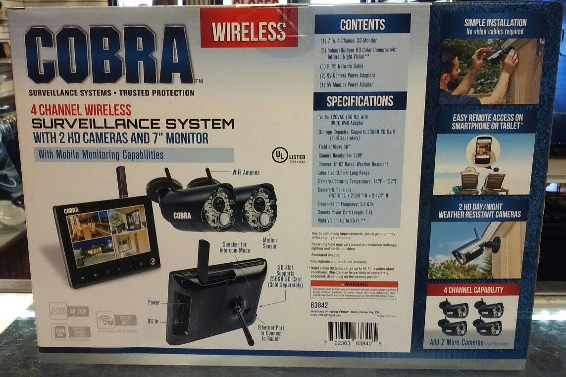 Cobra Wireless 4 Channel Surveillance System Model 63842