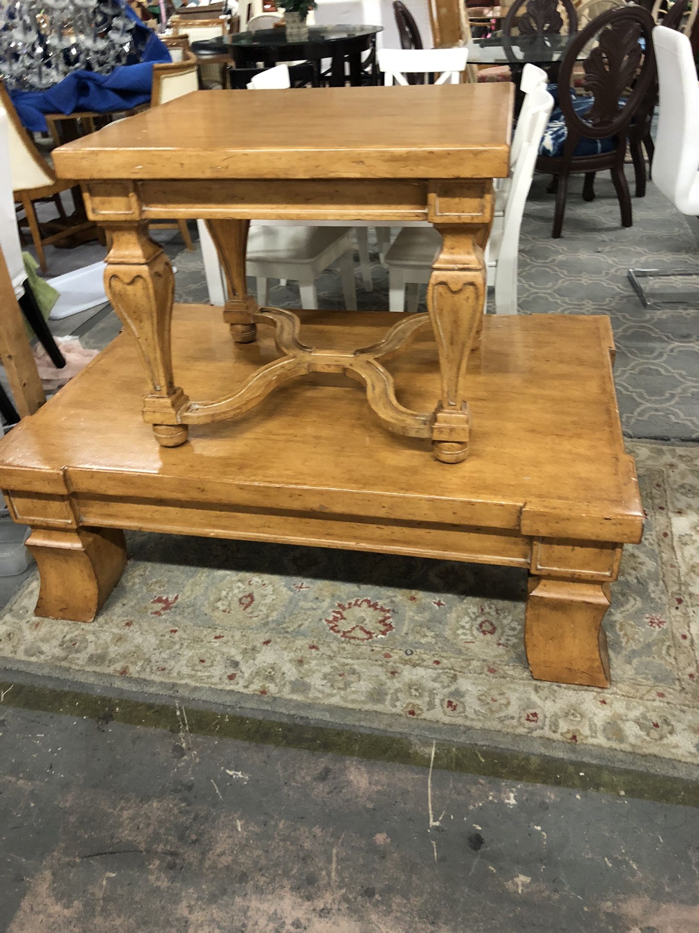 Beautiful Rustic Wood Coffee Table And Side Living Room Table