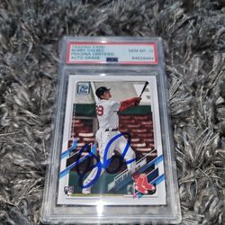 Bobby Dalbec Signed 2021 Topps Series 1 RC Rookie #26 Psa/Dna Gem Mint 10 AUTO