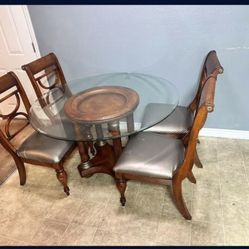 4 Chair Round Dining Table 